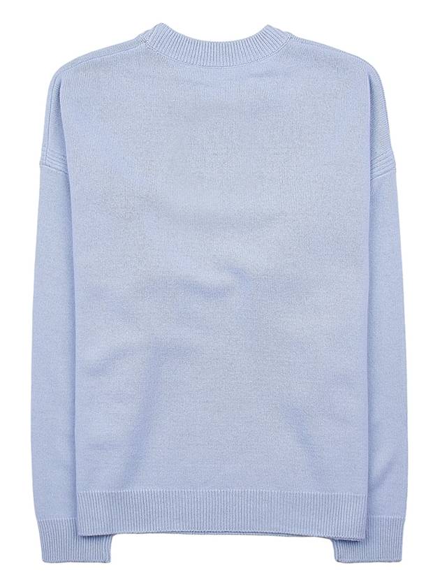 Maison Kitsune Fox Head Wool Knit LM00819KT1063 SKY BLUE - MAISON KITSUNE - BALAAN 2