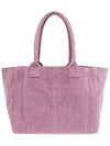 Yenky Zipper Logo Washed Cotton Tote Bag Pink - ISABEL MARANT - BALAAN 4