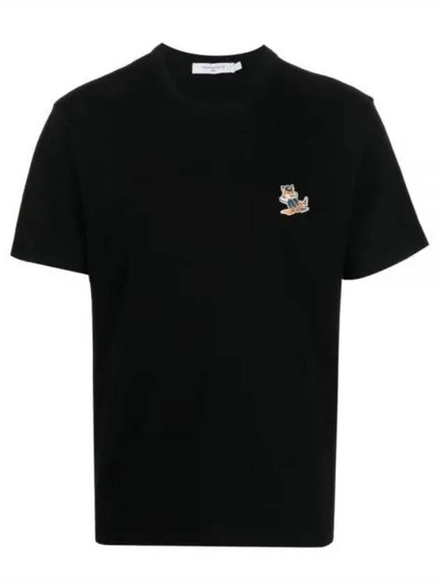 Dressed Fox Patch Classic Short Sleeve T-Shirt Black - MAISON KITSUNE - BALAAN 2