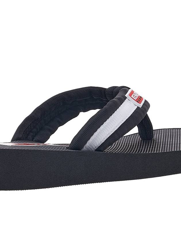 Logo Patch Striped Flip Flops Black - KENZO - BALAAN 11