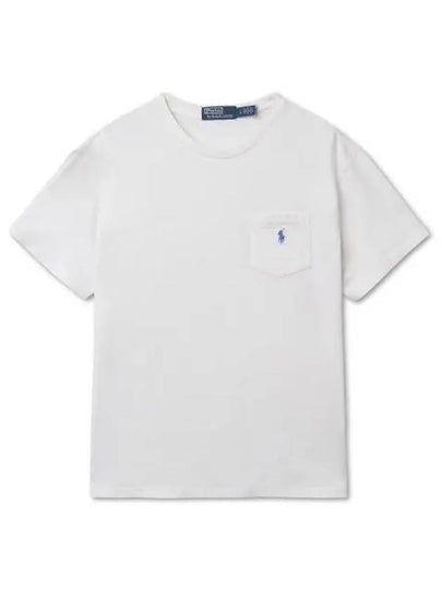 Classic fit cotton linen pocket t shirt white - POLO RALPH LAUREN - BALAAN 2