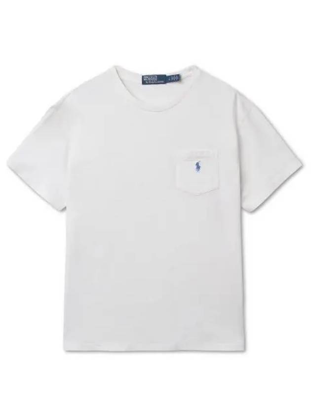 Classic fit cotton linen pocket t shirt white - POLO RALPH LAUREN - BALAAN 2