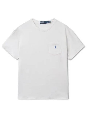 Classic fit cotton linen pocket t shirt white - POLO RALPH LAUREN - BALAAN 1