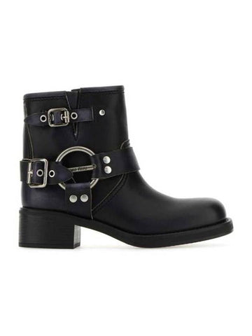 vintage look leather booties - MIU MIU - BALAAN 1