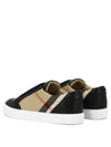 House Check Panel Leather Low Top Sneakers Black - BURBERRY - BALAAN 5