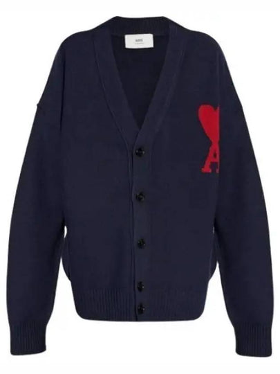 De Coeur Logo Wool Cardigan Navy - AMI - BALAAN 2