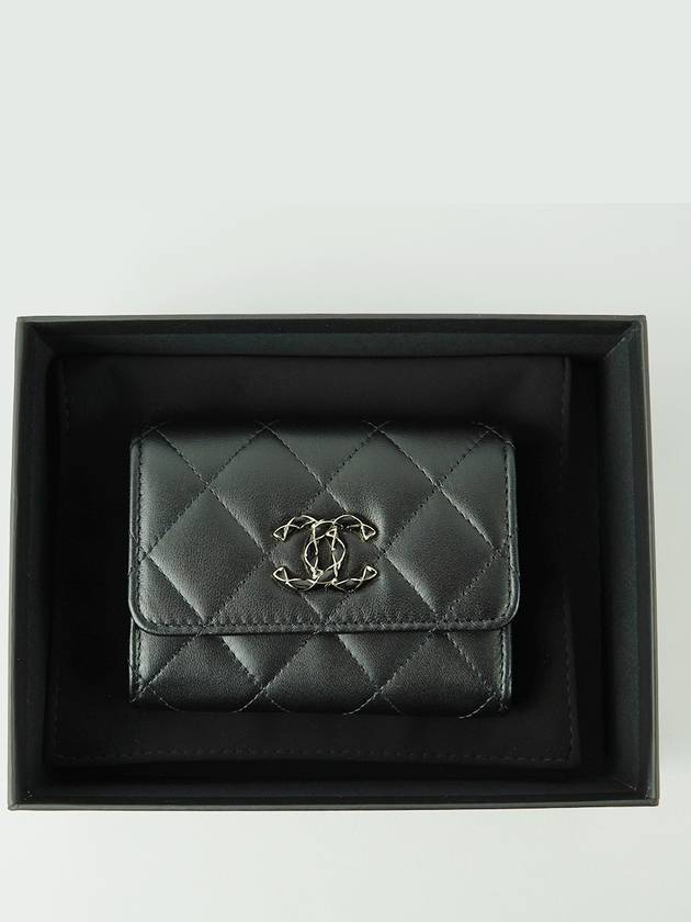 French origin card case business wallet snap black gold lamb skin AP3624 - CHANEL - BALAAN 8