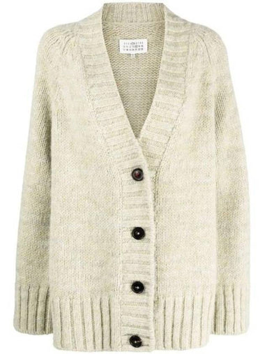 Botanical Dyed V-Neck Knit Cardigan Pistachio - MAISON MARGIELA - BALAAN 1