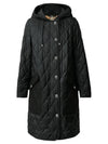 Women's Diamond Quilted Hoodie Single Coat Black - BURBERRY - BALAAN 3