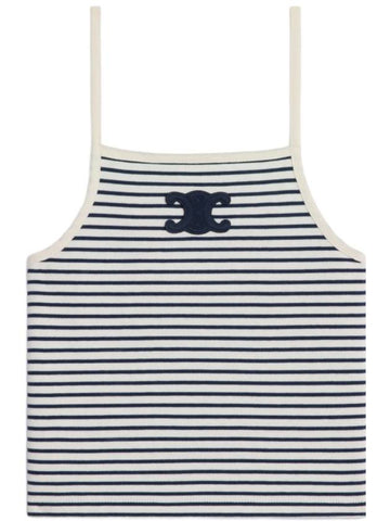 Striped Jersey Triumph Sleeveless Off White Navy - CELINE - BALAAN 1