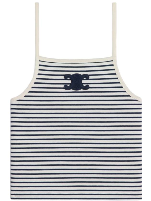 Triomphe Striped Sleeveless Off White Navy - CELINE - BALAAN 1