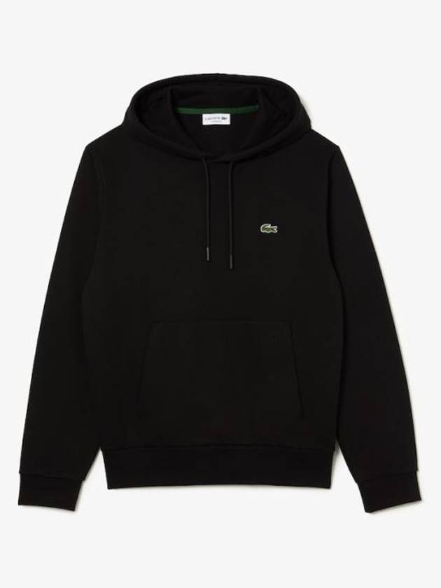 Logo Patch Organic Cotton Hoodie Black - LACOSTE - BALAAN 2