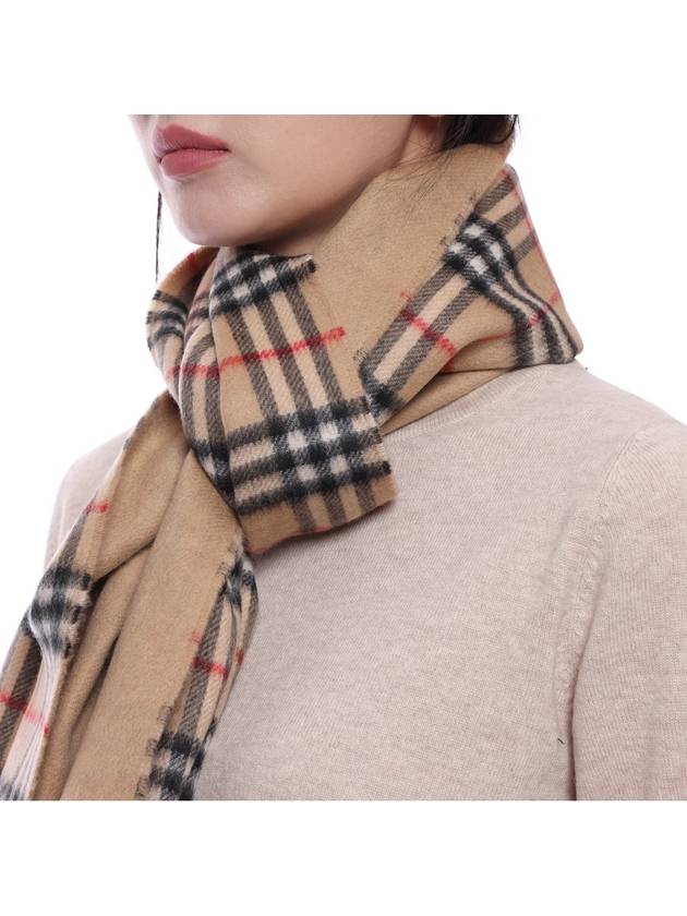 Check Cashmere Scarf Beige - BURBERRY - BALAAN 6