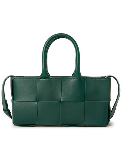 East West Arco Mini Tote Bag Emerald Green - BOTTEGA VENETA - BALAAN 2