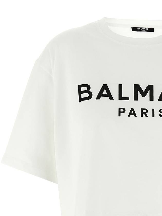 Logo Print Boxy Short Sleeve T-Shirt White - BALMAIN - BALAAN 4