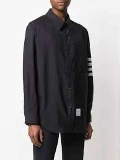 Herringbone Snap Front Shirt Jacket Navy - THOM BROWNE - BALAAN 2