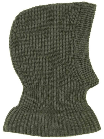 Lambswool Ribbed Knit Balaclava Green - LEMAIRE - BALAAN 2