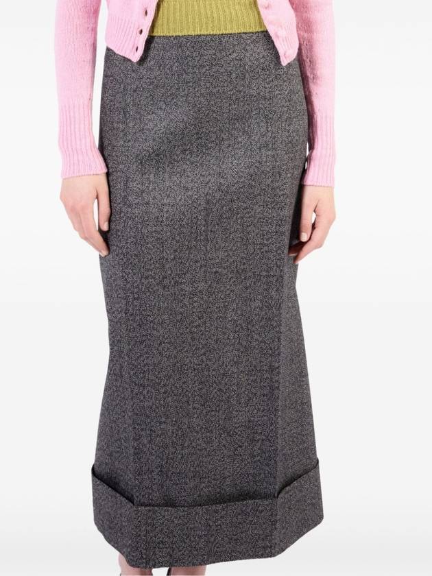 Women's Mouline Maxi Pencil Skirt Black - PRADA - BALAAN 3