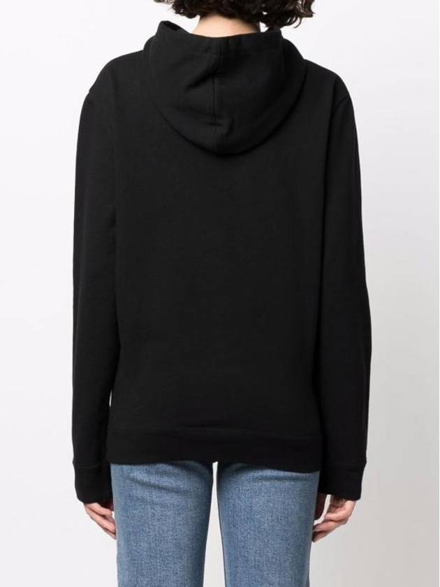 Signature Logo Hooded Top Black - SAINT LAURENT - BALAAN 4