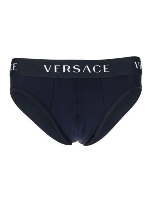 Men's Logo Low Cotton Briefs Black - VERSACE - BALAAN 2