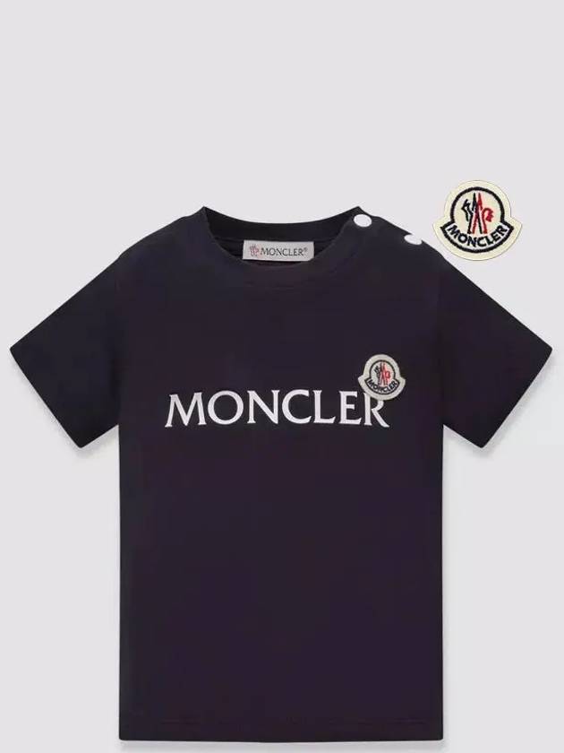 Baby Logo T Shirt Night Blue 8C00005 8790N 778 - MONCLER - BALAAN 2