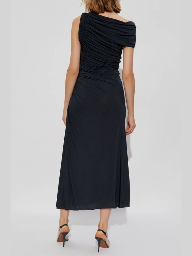 Alaïa Dress With Draping, Women's, Navy Blue - ALAIA - BALAAN 4