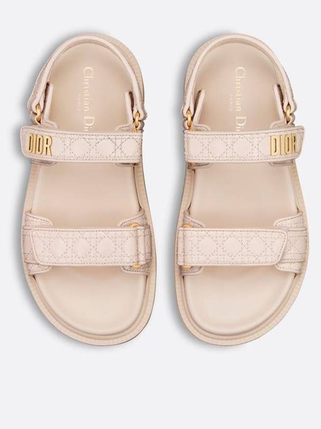 Dioract Cannage Calfskin Sandals Quartz Pink - DIOR - BALAAN 4