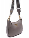 Vitello Pheonix Small Hobo Shoulder Bag Grey - PRADA - BALAAN 4