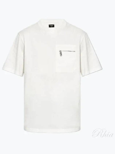 FF Logo Pocket Short Sleeve T-Shirt White - FENDI - BALAAN 2