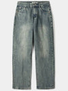 DPT 006 Damaged washed denim pants Vintage blue - INDUST - BALAAN 4