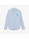 Stitch Army De Coeur Oversized Oxford Long Sleeve Shirt Sky Blue - AMI - BALAAN 3