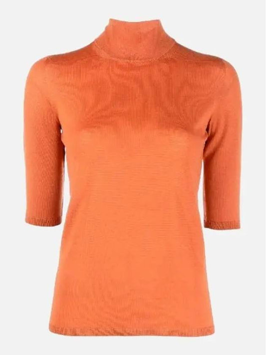 Women's Orange Turtleneck Knit Short Sleeve UNGHIA - MAX MARA - BALAAN 2