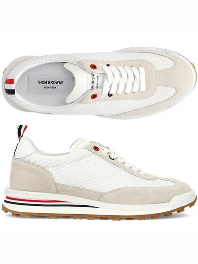 Fine Kid Suede Tech Runner White - THOM BROWNE - BALAAN 2