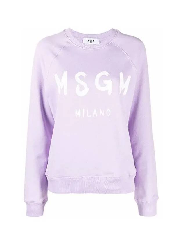 Milano Brushed Logo Sweatshirt Lilac - MSGM - BALAAN 3