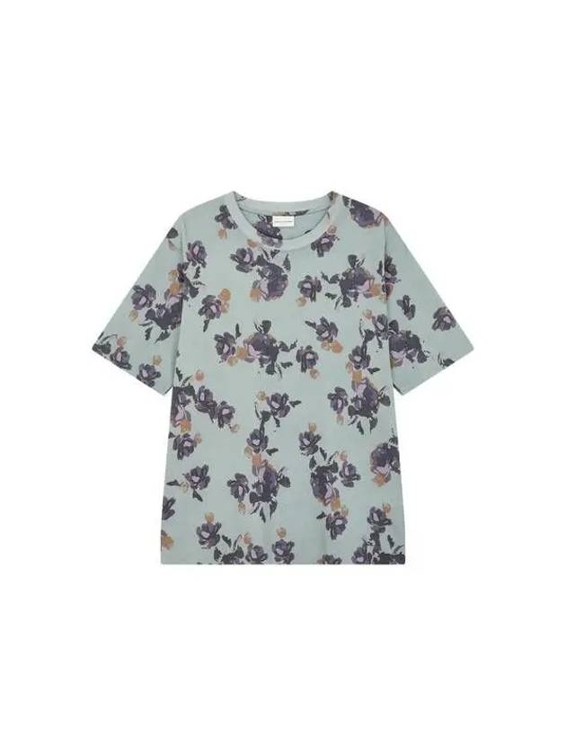 Women s Floral Short Sleeve T Shirt Green - DRIES VAN NOTEN - BALAAN 1