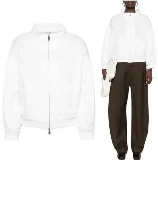 Gastone Embossed Logo Jacket White - MAX MARA - BALAAN 2