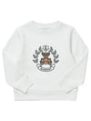 Kids Crest Bear Print Sweatshirt White - BURBERRY - BALAAN 3