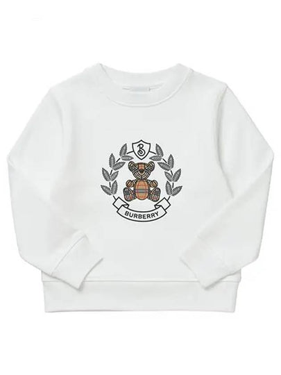 Kids Crest Bear Print Sweatshirt White - BURBERRY - BALAAN 2