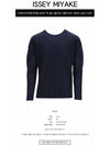 Pleated Long Sleeve T-Shirt Navy - ISSEY MIYAKE - BALAAN 3