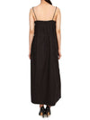 Strap Cotton Poplin Long Dress Black - GANNI - BALAAN.