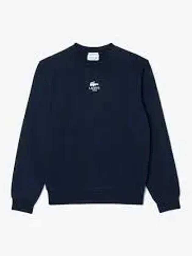 Unbrush Fleece Sweatshirt Navy Blue - LACOSTE - BALAAN 2