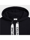 Loose Cotton Fleece Hoodie Black - CELINE - BALAAN 4