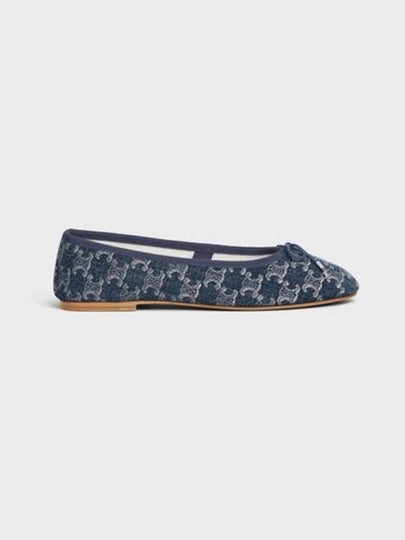 Triomphe Stamped Denim Flat Blue - CELINE - BALAAN 2