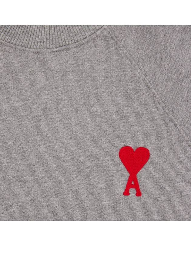 Cotton Heart Logo Sweatshirt Grey - AMI - BALAAN 6