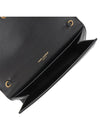 Uptown Shiny Grained Leather Chain Wallet Black - SAINT LAURENT - BALAAN 7