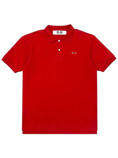 Red Heart Wappen Polo Shirt Red - COMME DES GARCONS - BALAAN 1