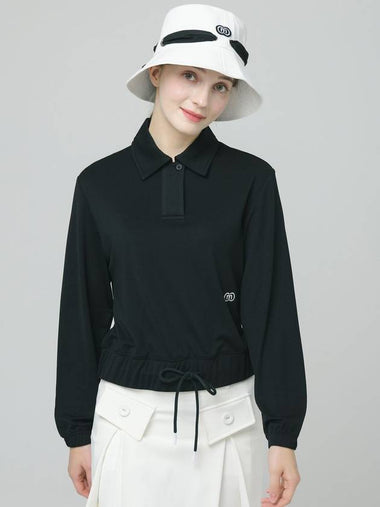 Shirt Collar Banding Black Sweatshirt DO6222TS05-1 - DOYOUKNOWMC GOLF WEAR - BALAAN 1