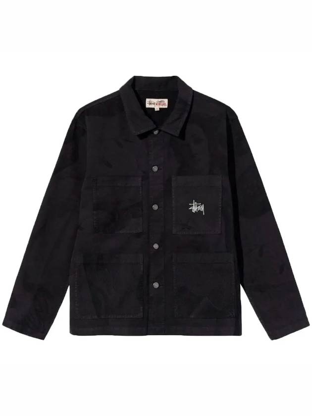 23FW Venus Chore Logo Embroidered Jacket Black 115600 BLACK - STUSSY - BALAAN 1