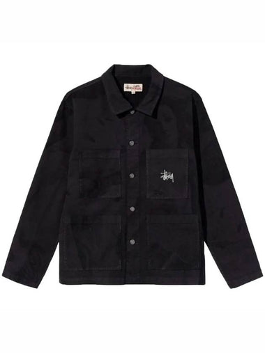 23FW Venus Chore Logo Embroidered Jacket Black 115600 BLACK - STUSSY - BALAAN 1