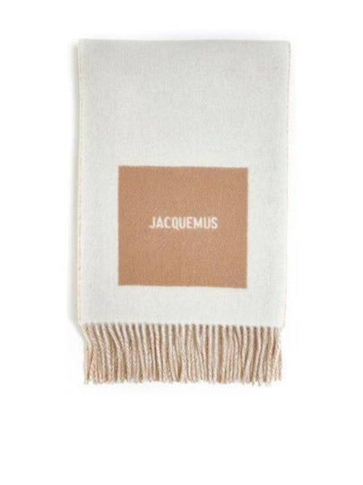 Logo Detail Fringe Muffler Beige - JACQUEMUS - BALAAN 2